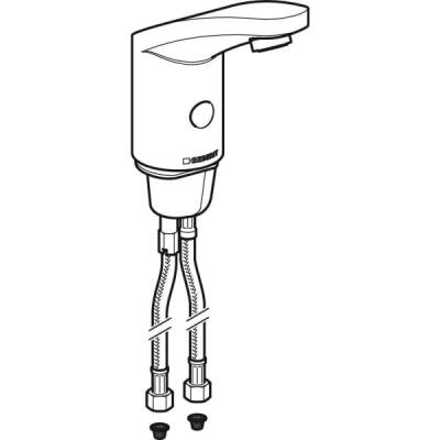 Geberit lavabo bataryası Type 185, pilli: Parlak krom, Mikser=Mikserli - GEBERİT (1)