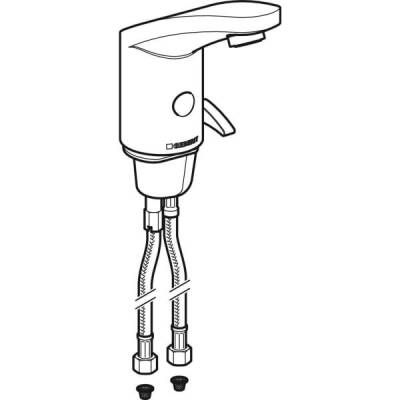 Geberit lavabo bataryası Type 185, pilli: Parlak krom, Mikser=Mikserli ve kollu - GEBERİT (1)