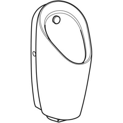 Geberit pisuvar Preda, entegre deşarj kontrolü için: Giriş=Arka, Beyaz - GEBERİT (1)