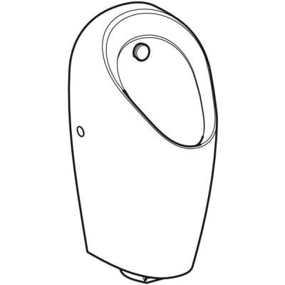 Geberit pisuvar Selva, entegre deşarj kontrollü, elektrikli: Giriş=Arka, Beyaz - GEBERİT (1)