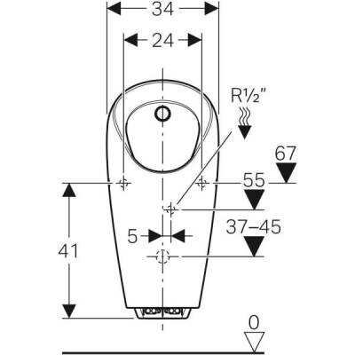 Geberit pisuvar Selva, entegre deşarj kontrollü, jeneratörlü: Giriş=Arka, Beyaz - GEBERİT (2)