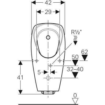 Geberit pisuvar Tamina, entegre deşarj kontrollü, jeneratörlü: Giriş=Arka, Beyaz - GEBERİT (2)