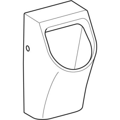 Geberit Smyle arkadan girişli pisuvar, arkadan çıkışlı: T=30cm, Çıkış=Arkaya, Giriş=Arka, Beyaz - GEBERİT (1)