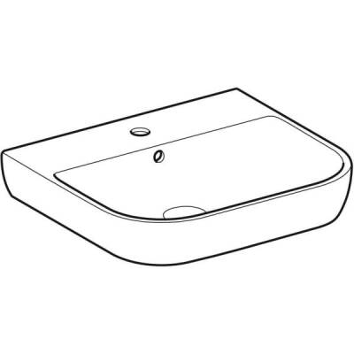 Geberit Smyle lavabo: B=55cm, T=48cm, Batarya deliği=Orta, Taşma deliği=Görünür, Beyaz - GEBERİT (1)