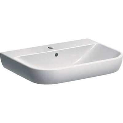 Geberit Smyle lavabo: B=65cm, T=48cm, Batarya deliği=Orta, Taşma deliği=Görünür, Beyaz - GEBERİT
