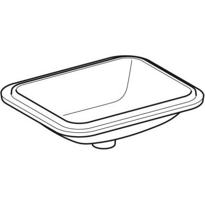 Geberit VariForm dikdörtgen tezgah altı lavabo: B1=45cm, T=44cm, Batarya deliği=Yok, Taşma deliği=Yok, Beyaz - GEBERİT (1)