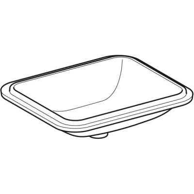 Geberit VariForm dikdörtgen tezgah altı lavabo: B1=50cm, T=49cm, Batarya deliği=Yok, Taşma deliği=Yok, Beyaz - GEBERİT (1)