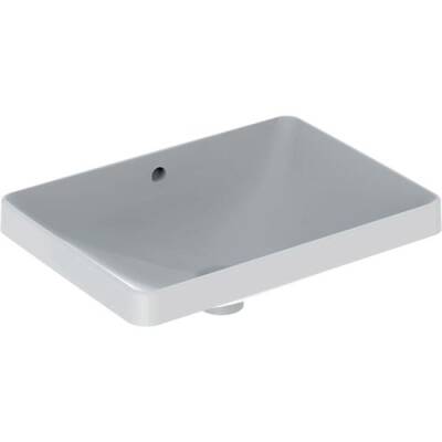 Geberit VariForm dikdörtgen tezgah üstü lavabo: B=55cm, T=40cm, Batarya deliği=Yok, Taşma deliği=Görünür, Beyaz - GEBERİT