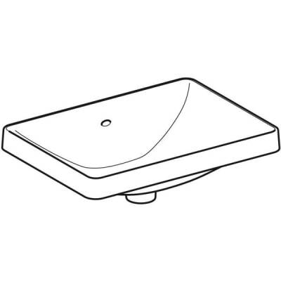 Geberit VariForm dikdörtgen tezgah üstü lavabo: B=55cm, T=40cm, Batarya deliği=Yok, Taşma deliği=Görünür, Beyaz - GEBERİT (1)