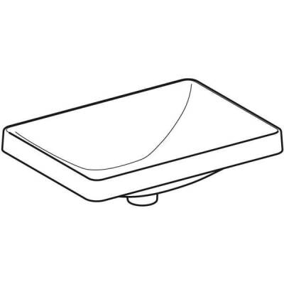 Geberit VariForm dikdörtgen tezgah üstü lavabo: B=55cm, T=40cm, Batarya deliği=Yok, Taşma deliği=Yok, Beyaz - GEBERİT (1)