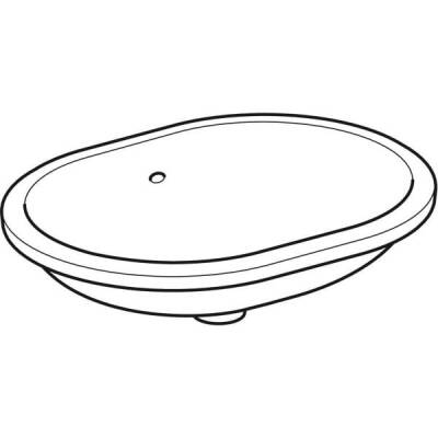 Geberit VariForm eliptik tezgah altı lavabo: T=49cm, Batarya deliği=Yok, Taşma deliği=Görünür, Beyaz - GEBERİT (1)