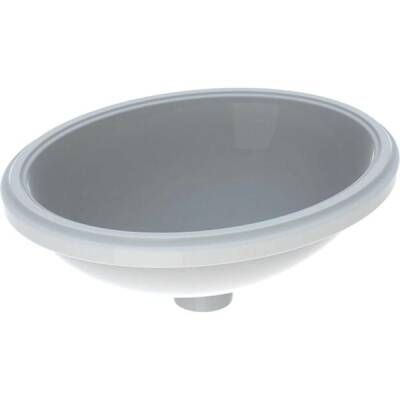 Geberit VariForm oval tezgah altı lavabo: B1=42cm, T=42cm, Batarya deliği=Yok, Taşma deliği=Yok, Beyaz - GEBERİT