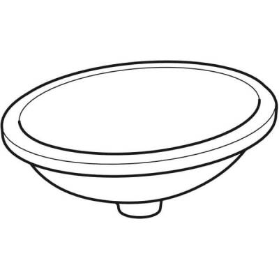 Geberit VariForm oval tezgah altı lavabo: B1=42cm, T=42cm, Batarya deliği=Yok, Taşma deliği=Yok, Beyaz - GEBERİT (1)