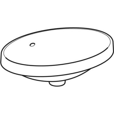 Geberit VariForm oval tezgah üstü lavabo: B=55cm, T=40cm, Batarya deliği=Yok, Taşma deliği=Görünür, Beyaz - GEBERİT (1)