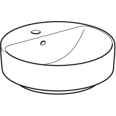 Geberit VariForm yuvarlak çanak lavabo, batarya banklı: D=45cm, Batarya deliği=Orta, Taşma deliği=Görünür, Beyaz - GEBERİT (1)