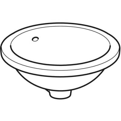 Geberit VariForm yuvarlak tezgah altı lavabo: T=42cm, Batarya deliği=Yok, Taşma deliği=Görünür, Beyaz - GEBERİT (1)
