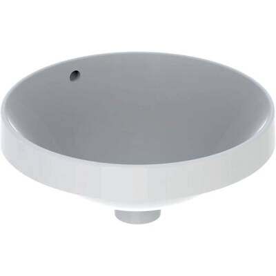 Geberit VariForm yuvarlak tezgah üstü lavabo: D=40cm, Batarya deliği=Yok, Taşma deliği=Görünür, Beyaz - GEBERİT