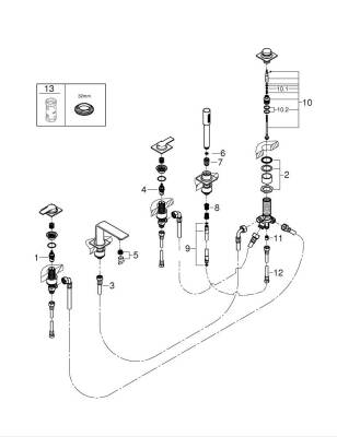 Grohe Allure 5 Delikli Küvet Bataryası - 25221DL1 - GROHE (1)