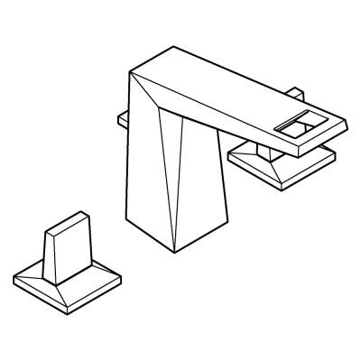 Grohe Allure Brilliant 3 Delikli Lavabo Bataryası 1/2' M-Boyut - 20626AL0 - GROHE (2)