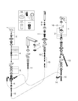 Grohe Allure Brilliant Dört Delikli Küvet Bataryası - 29405AL0 - GROHE (1)