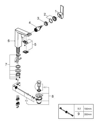Grohe Allure Brilliant Private Collection Tek Kumandalı Lavabo Bataryası 1/2' L-Boyut - 24408AL0 - GROHE (1)