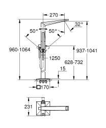Grohe Allure Brilliant Yerden Küvet Bataryası - 24348000 - 4