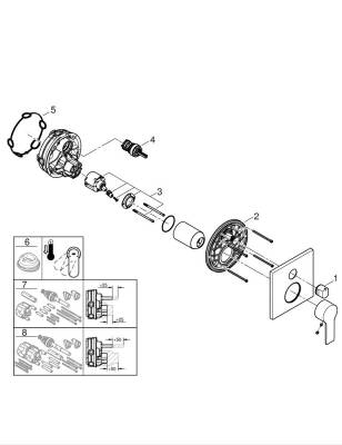 Grohe Allure Tek Kumandalı 3 Yönlü Banyo Bataryası - 29176DL1 - GROHE (1)