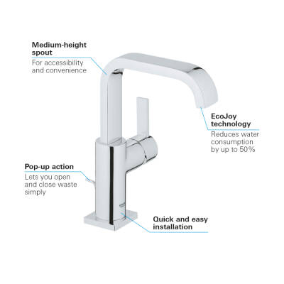 Grohe Allure Tek Kumandalı Lavabo Bataryası 1/2' L-Boyut - 32146000 - GROHE (2)