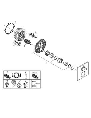 Grohe Allure Tek Valfli Akış Kontrollü, Ankastre Termostatik Duş Bataryası - 19380DL2 - GROHE (1)