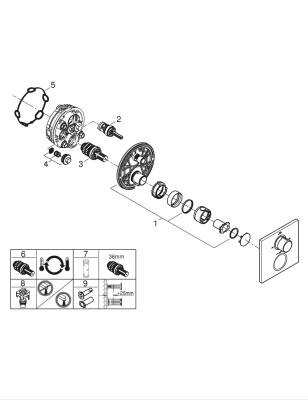 Grohe Allure Thermostat For Concealed İnstallation With 2-Way Diverter Hand Shower/Bath Filler - 19446DL2 - GROHE (1)