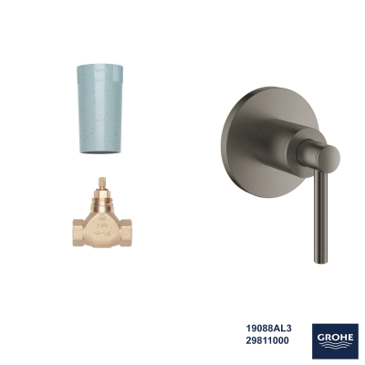 Grohe Atrio L Ankastre Stop Valf Brushed Hard Graphite Set - GROHE