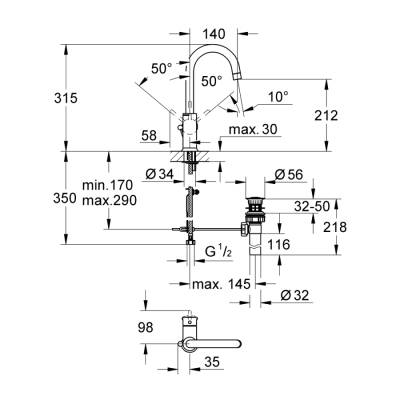 Grohe Bauclassic Tek Kumandalı Lavabo Bataryası - 23095000 - GROHE (1)