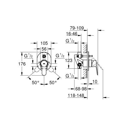 Grohe Bauedge Ankastre Banyo/Duş Bataryası - 29039000 - GROHE (1)