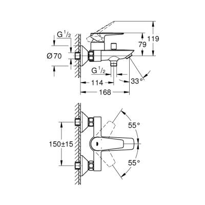 Grohe Bauedge Tek Kumandalı Banyo Bataryası - 23605001 - GROHE (1)