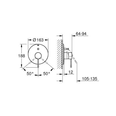 Grohe Essence Ankastre Banyo/Duş Bataryası - 19285001 - GROHE (1)