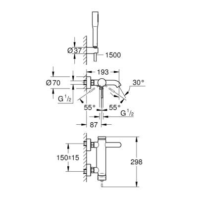 Grohe Essence Tek Kumandalı Banyo Bataryası - 33628001 - GROHE (1)