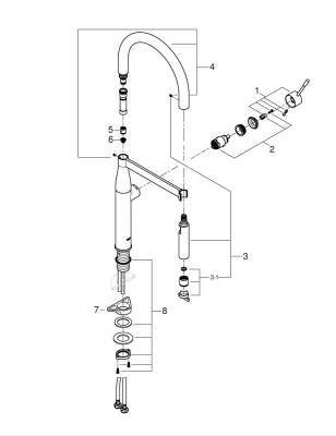 Grohe Essence Tek Kumandalı Eviye Bataryası - 30503000 - GROHE (1)