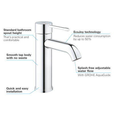Grohe Essence Tek Kumandalı Lavabo Bataryası S-Boyut - 23590001 - GROHE (2)
