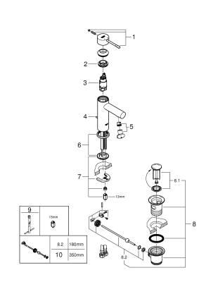 Grohe Essence Tek Kumandalı Lavabo Bataryası S-Boyut - 24175001 - GROHE (1)