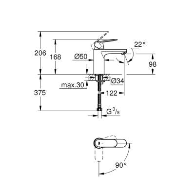 Grohe Eurocosmo Tek Kumandalı Lavabo Bataryası M-Boyut - 2339800E - GROHE (1)
