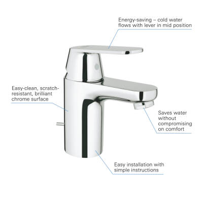 Grohe Eurocosmo Tek Kumandalı Lavabo Bataryası S-Boyut - 2337700E - GROHE (2)
