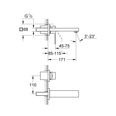 Grohe Eurocube 2 Delikli Lavabo Bataryası S-Boyut - 19895000 - GROHE (1)
