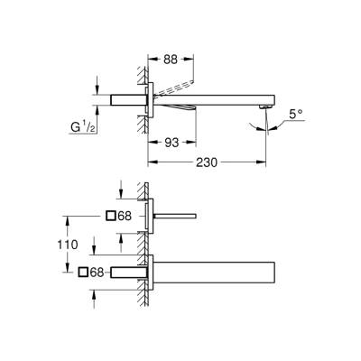 Grohe Eurocube Joy İki Delikli Lavabo Bataryası L-Boyut - 19998000 - GROHE (1)
