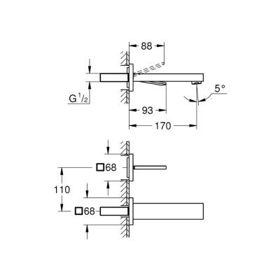 Grohe Eurocube Joy İki Delikli Lavabo Bataryası M-Boyut - 19997000 - GROHE (1)