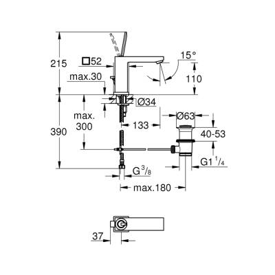 Grohe Eurocube Joy Tek Kumandalı Lavabo Bataryası M-Boyut - 23657000 - GROHE (1)