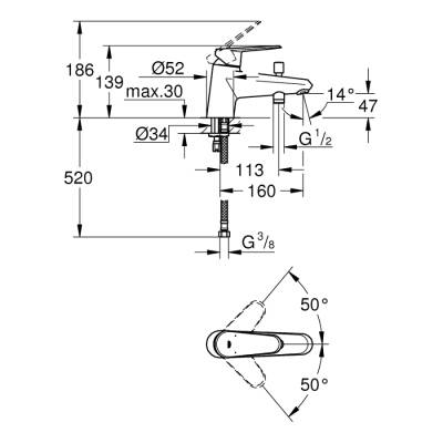 Grohe Eurodisc Cosmopolitan Tek Kumandalı Banyo Bataryası - 33192002 - GROHE (1)