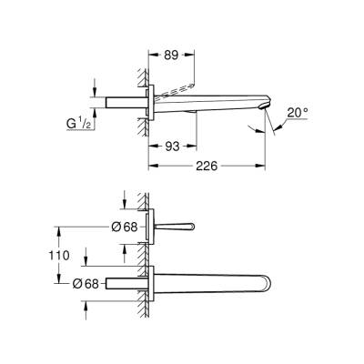Grohe Eurodisc Joy İki Delikli Lavabo Bataryası L-Boyut - 19969000 - GROHE (1)