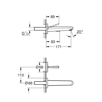 Grohe Eurodisc Joy İki Delikli Lavabo Bataryası M-Boyut - 19968000 - GROHE (1)