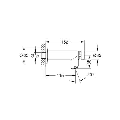 Grohe Euroeco Cosmopolitan T Zaman Ayarlı Tek Su Girişli Batarya - 36266000 - GROHE (1)