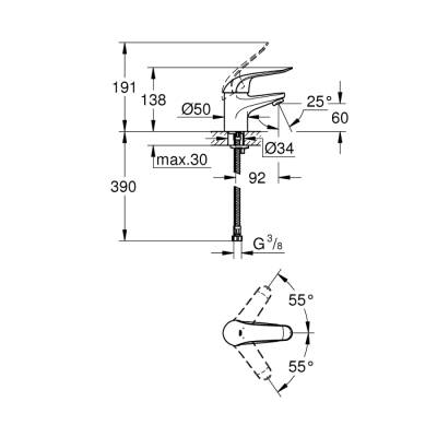 Grohe Euroeco Special Tek Kumandalı Lavabo Bataryası - 32762000 - GROHE (1)